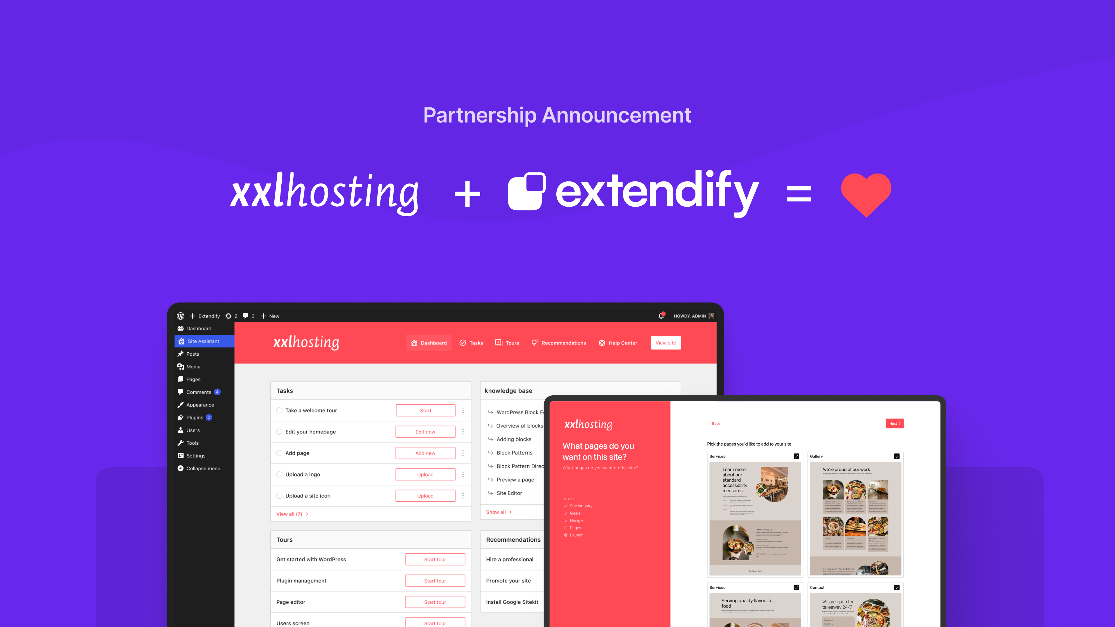 Extendify powers WordPress experience for XXL Hosting